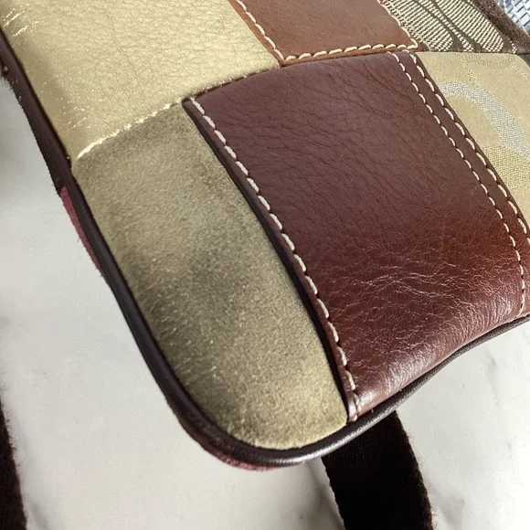 Coach Patchwork Leather Crossbody Bag in Brown, Pink, and Gold Fall Shoulder Pur - Picture 14 of 14